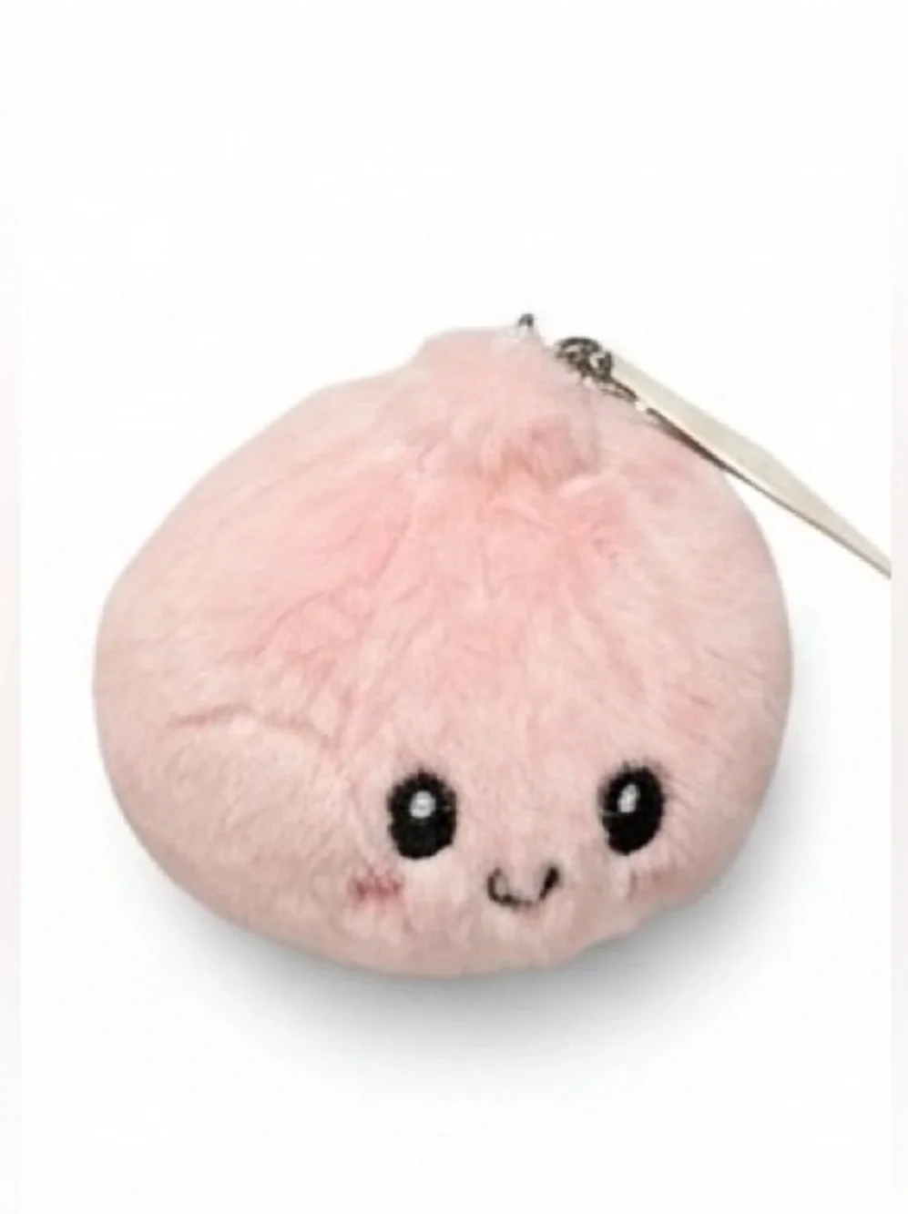 NWT Girls Plush light Pink Dumpling Bag Charm Keychain Embroidered Face Viral‎